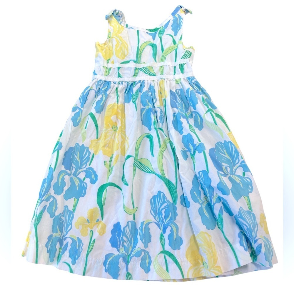 Lilly Pulitzer Vintage 90s Blue Paisley Print Lined Sz 4 Girls Cotton Dress